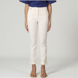 🌻NEW w/tags Manila Grace “LEDA” Chino Trouser Pants in Off-White Color Size M